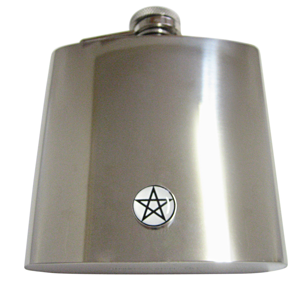 Pentagram Star Design 6oz Flask